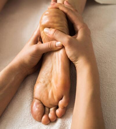 A woman receiving a massage services